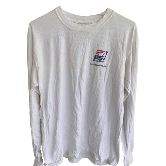 Vintage Long Sleeve Tee Shirt US Sailing Festivals Mens Adult Size M White 2003 - Picture 1 of 8